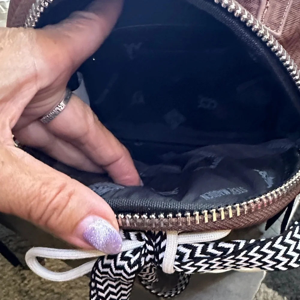 Brown and Cream Women's Backpack